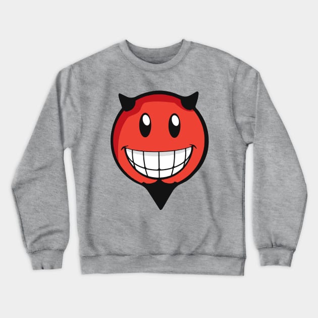 Devil Smiley Crewneck Sweatshirt by slice_of_pizzo